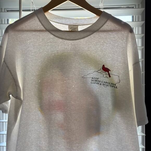 Vintage Paper Thin T-Shirt Size L Keep North Carolina Beautiful Native American - Picture 4 of 8